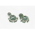 Earrings Enamel Jhumki Dangle Sterling Silver 925 Green Beads Traditional C1